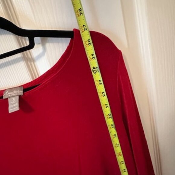 Travelers by Chico's Merlot Red Asymmetrical Top - Picture 4 of 10